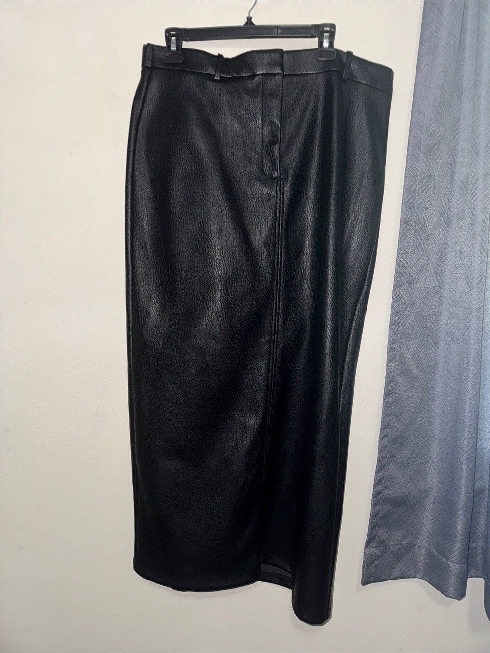 Black Faux Leather Maxi Skirt